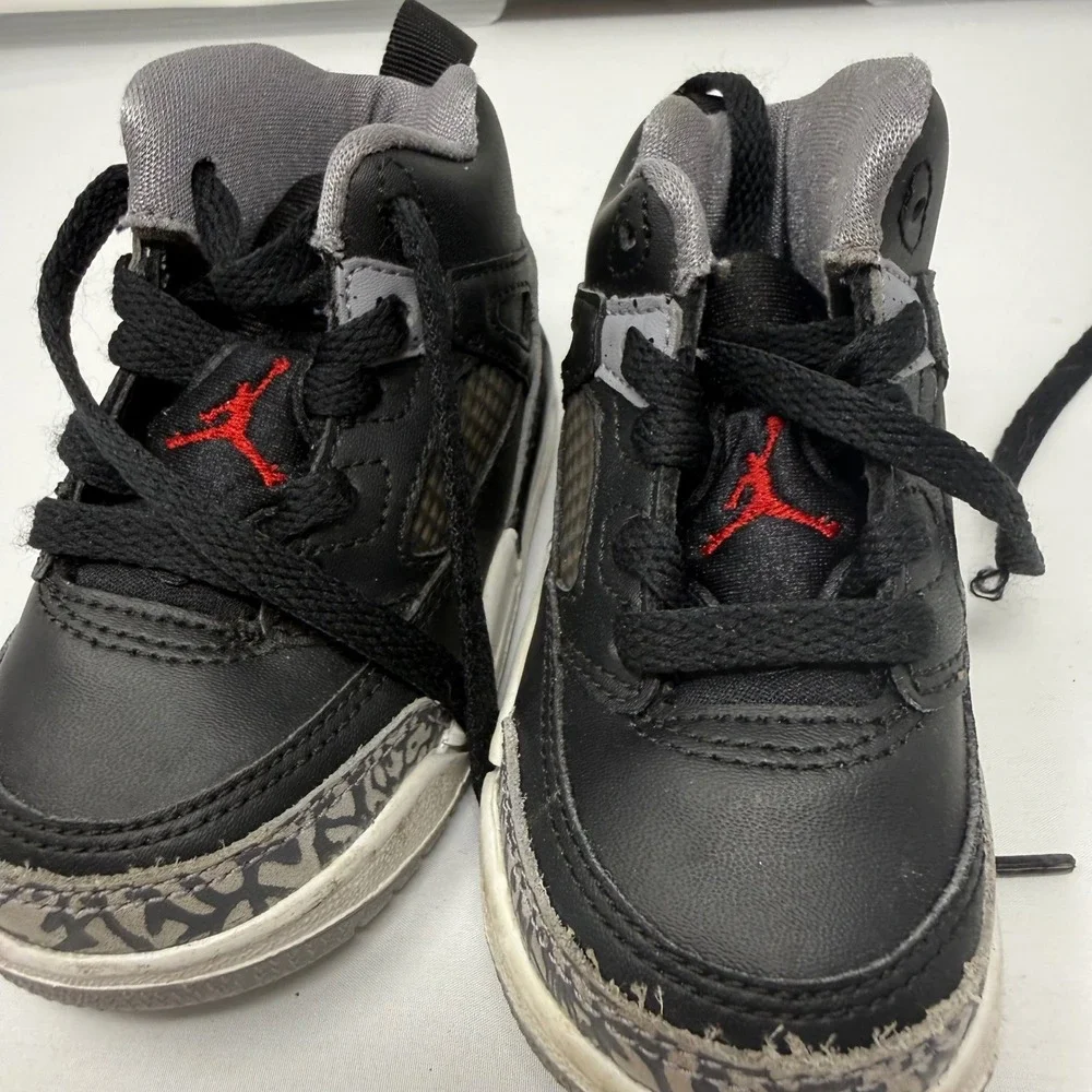 Nike Air Jordan Spizike Black Cement Toddler Shoes 5C Black Red Grey 317701-034